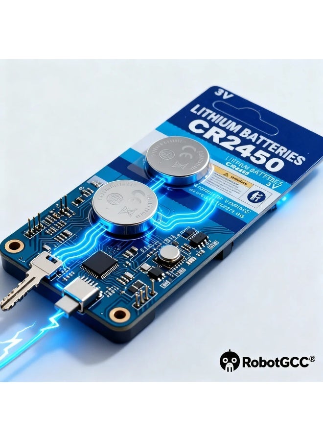robotgcc CR2450 3V Lithium Coin Battery 10-Pack (2 Blisters × 5 Cells) High Capacity Stable Voltage Long Shelf Life Button Cell for Car Key Fobs, Remote Controls, Medical Devices, Smart Sensors & Electronic Accessories - Image 2